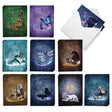 Collection of greeting cards with various Celtic & animal designs on a white background