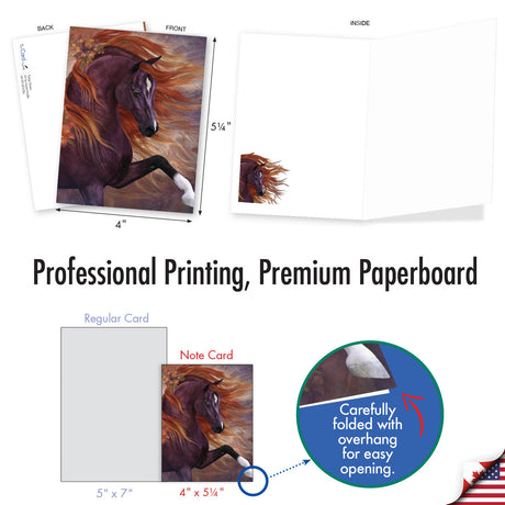 Professional Printing, Premium Paperboard greeting cards with horses