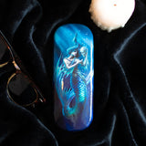 Eyeglass case with art by Anne Stokes, mermaid holding human skull