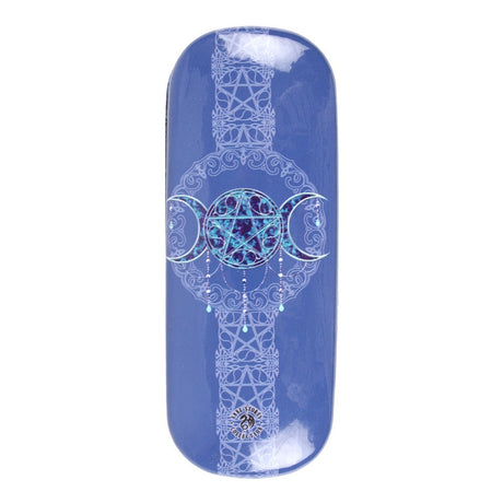 Back of eyeglass case, triple moon pentacle design