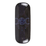 Back of glasses case with pentagram triple moon design