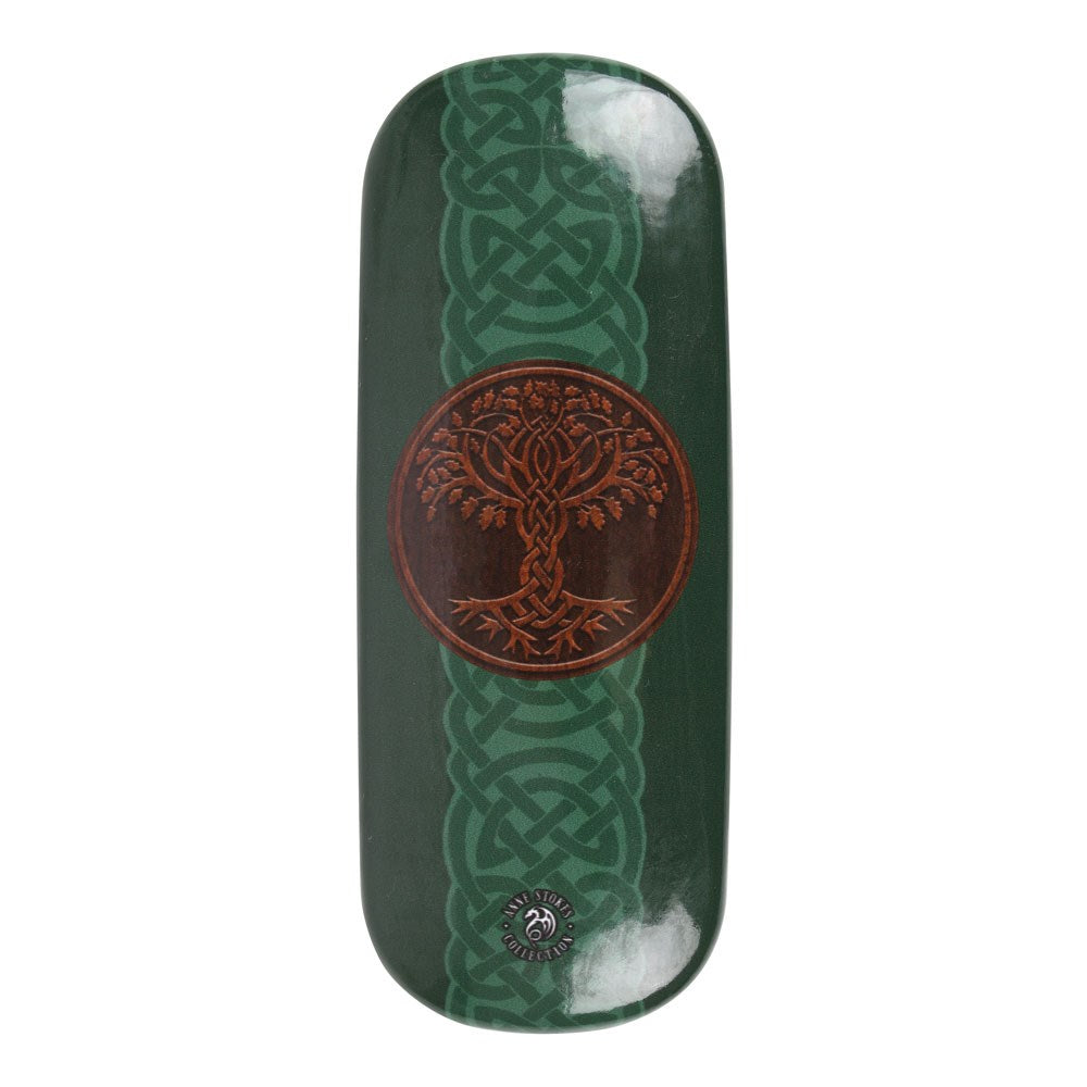 Back of glasses case, Tree of Life & Celtic knot designs
