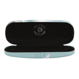 Inside of glasses case with Anne Stokes logo on black background