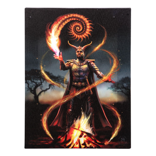 Fire Elemental Wizard Canvas Print by Anne Stokes