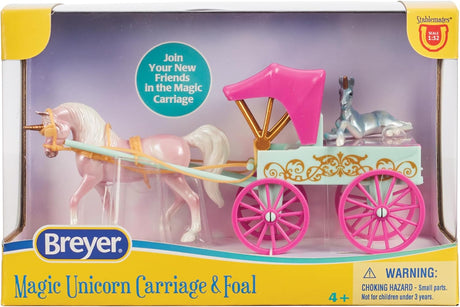 Breyer Magic Unicorn Carriage & Foal playset, shown boxed
