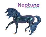 Iridescent black-blue-purple unicorn figurine