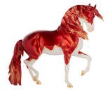 Model horse figurine - Chinese Fire Horse - pinto with red and white with gold accents