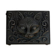 Black trinket box with cat face on lid