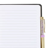 Lined notebook paper with pen
