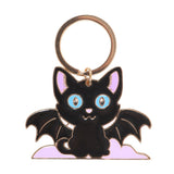 Black cat bat keychain