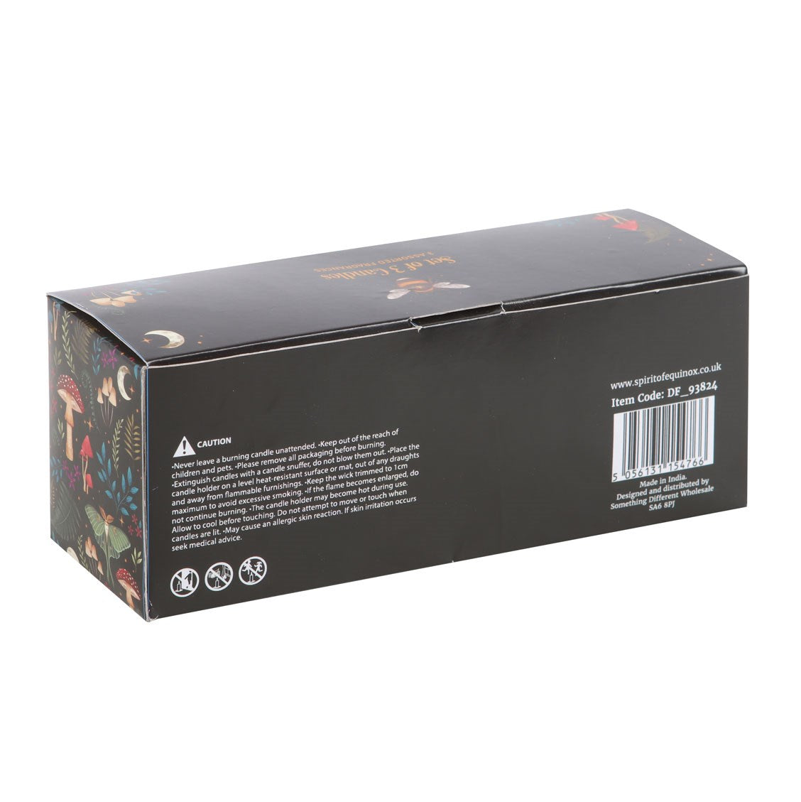 Back of candle trio box