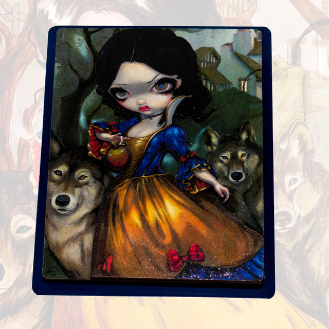 Dimensional art board of Snow White with wolves