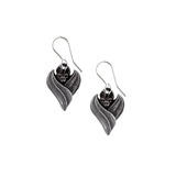 Pair of bat earrings on a white background