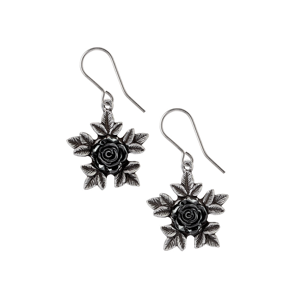 Roses with leaves earrings
