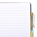 Lined journal with crystal chip pen