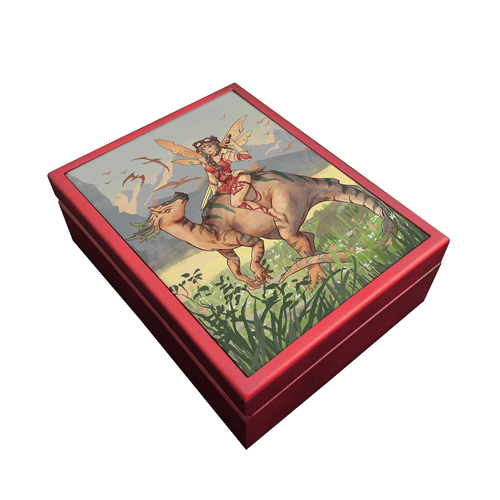 Fairy & Dinosaur Mahogany Box