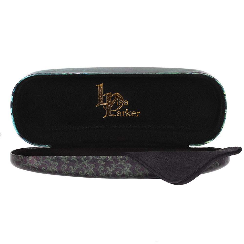 Inside of eyeglass case, Lisa Parker logo