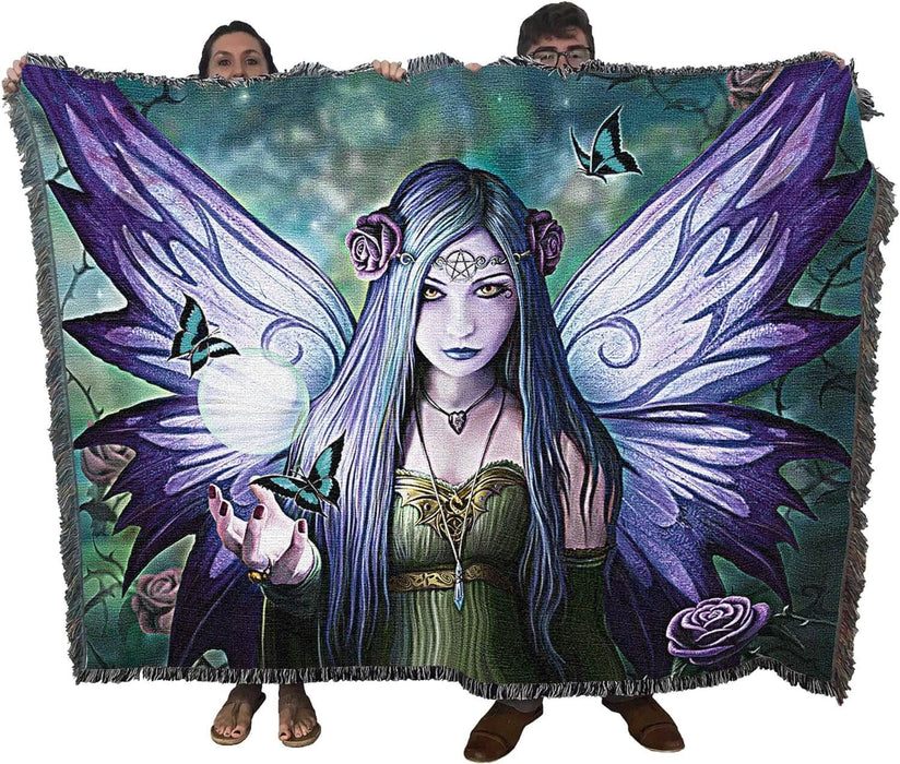 Blanket held by two adults to show large size