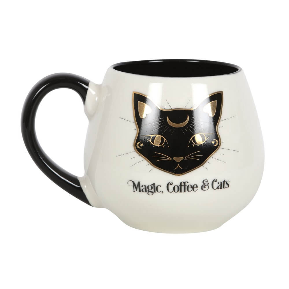 Wicca Witch Feline Cat Black Cup With Candle Holder Mug Warmer Shadow –  Ebros Gift