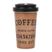 Coffee 'talking board' travel mug with black lid