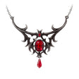 Pewter necklace with red Swarovski crystal accents