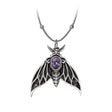 Moth necklace with lilac crystal