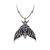 Moth necklace with lilac crystal