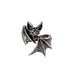 Bat ring that wraps around the finger, made of pewter