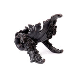 Antique rose wine bottle holder shown in black
