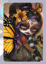 Day of the Dead magnet, lady with butterflies