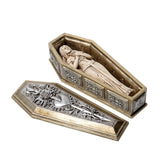 Vampire bride figurine in silver & gold resin casket box