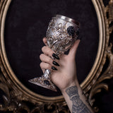 Goblet with pentacle and black rose