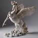 Rearing white Pegasus, winged horse on a cloud