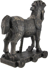 Figurine of the iconic Trojan Horse of Greek myth, with warriors climbing out