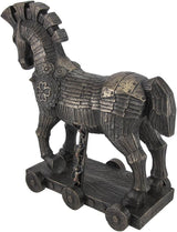 Figurine of the iconic Trojan Horse of Greek myth, with warriors climbing out