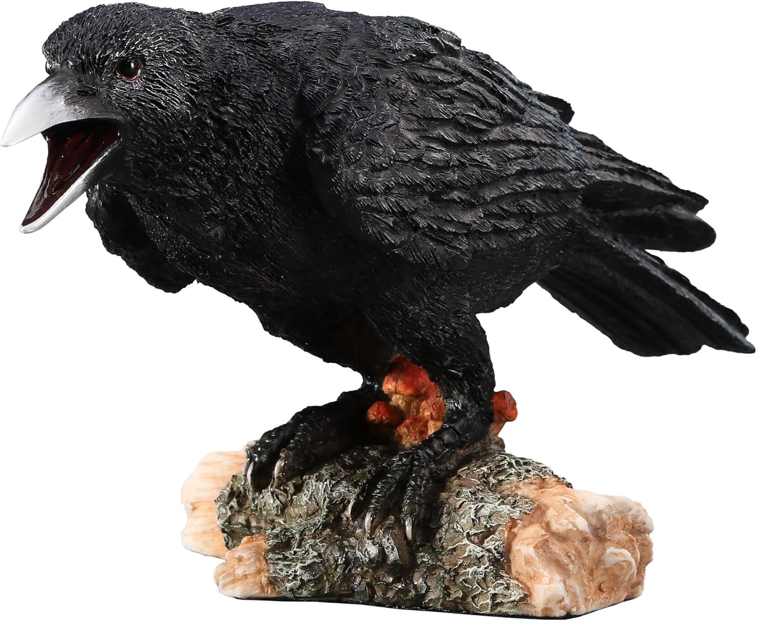Crow Standing on a Log Figurine - Raven Gifts - Nature & Fantasy