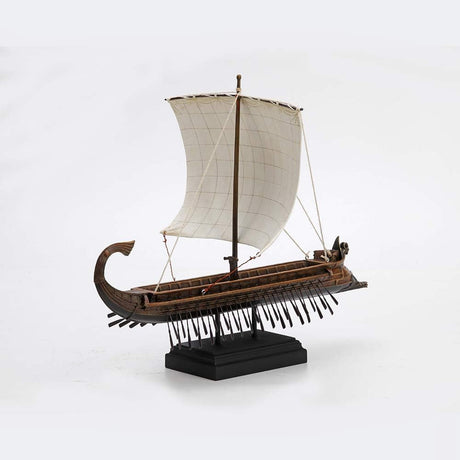 Greek Trireme warship figurine with Kraken sail