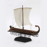 Greek Trireme warship figurine with Kraken sail