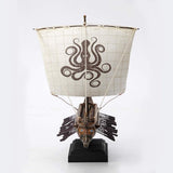 Greek Trireme warship figurine with Kraken sail