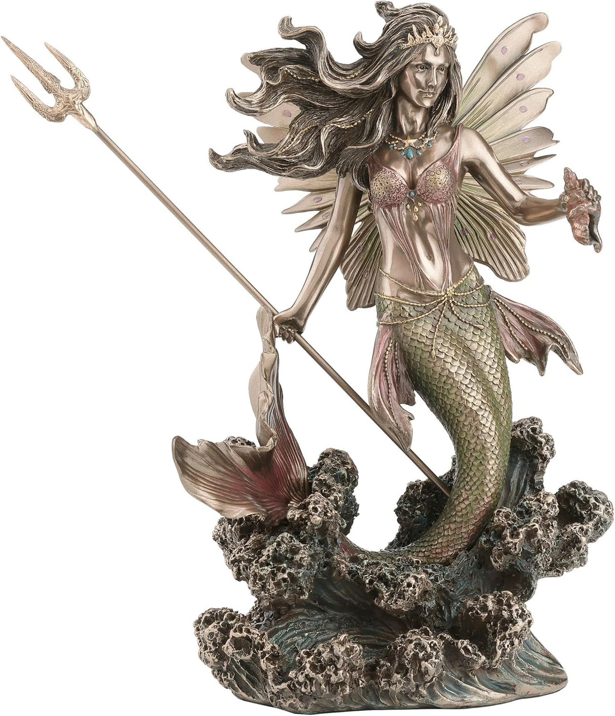 Queen Mermaid Fairy Holding Trident Figurine