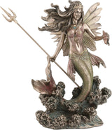 Queen Mermaid Fairy Holding Trident Figurine
