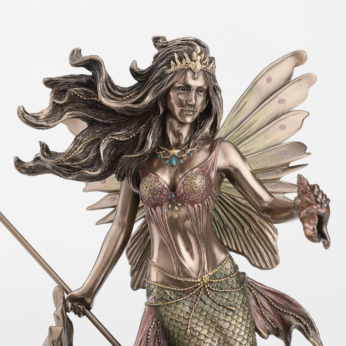 Queen Mermaid Fairy Holding Trident Figurine