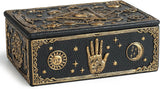 Trinket box, black with gold tarot and all seeing eye designs
