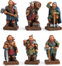 Set of six decorative Viking figurines in various poses with weapons