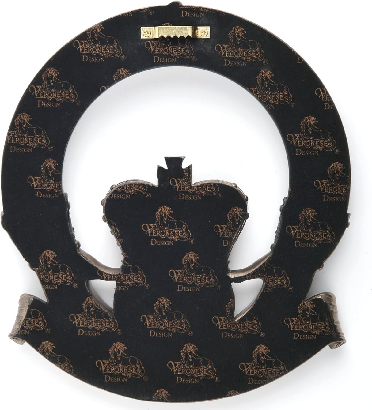 Back of the wall plaque showing hanging hardware