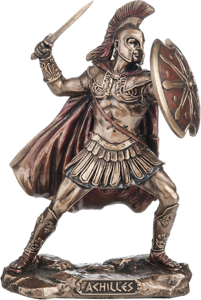Figurine of Greek hero Achilles with sword and shield