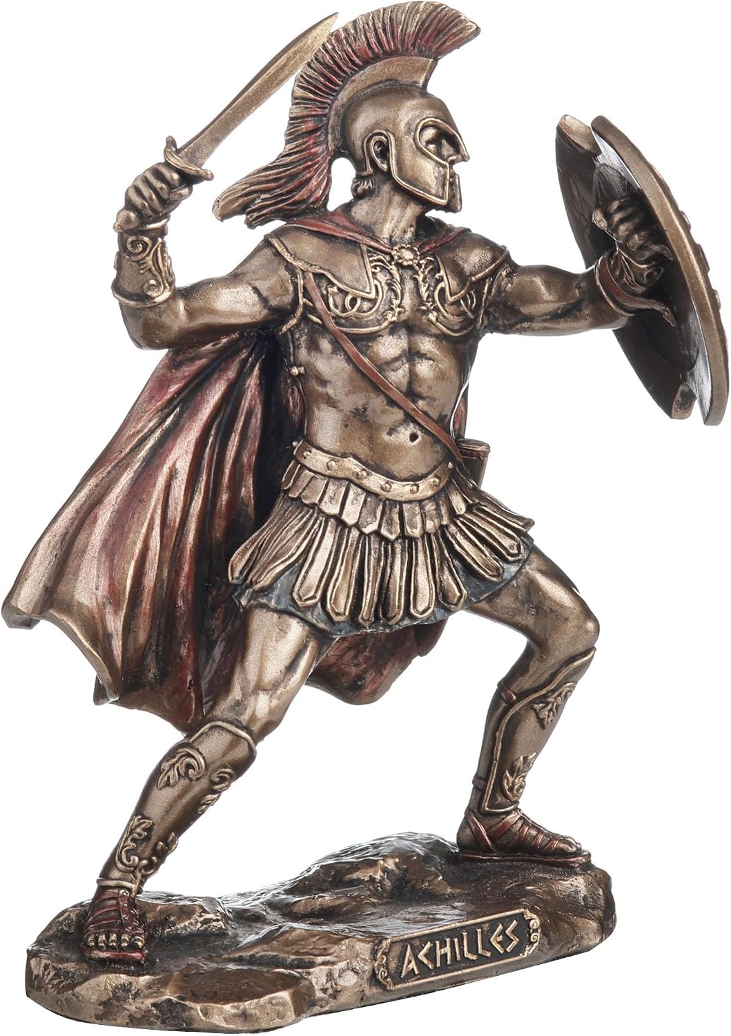 Figurine of Greek hero Achilles with sword and shield