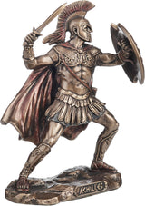 Figurine of Greek hero Achilles with sword and shield