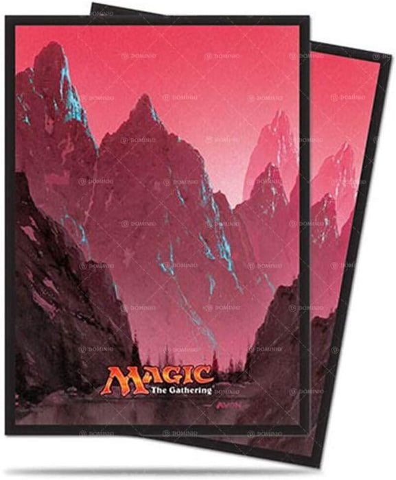 Card sleeve deck protectors for Magic the Gathering featuring the Mana 5 Mountain red design