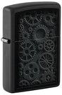 Black matte Zippo lighter with Steampunk gears design